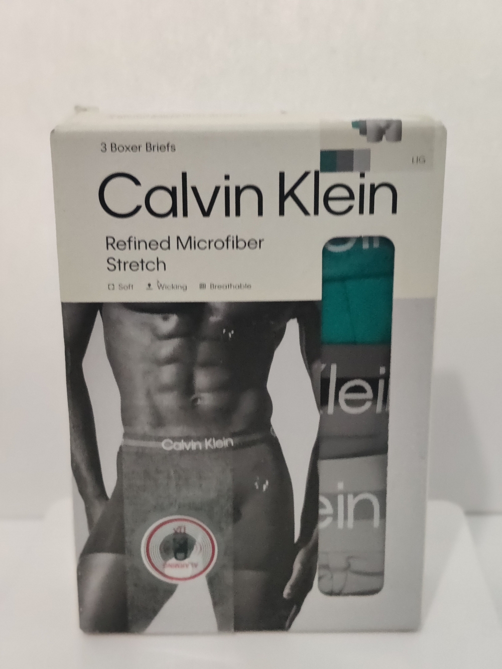 Men's 3PK Calvin Klein Refined Microfiber Stretch Boxer Briefs Size L NWT